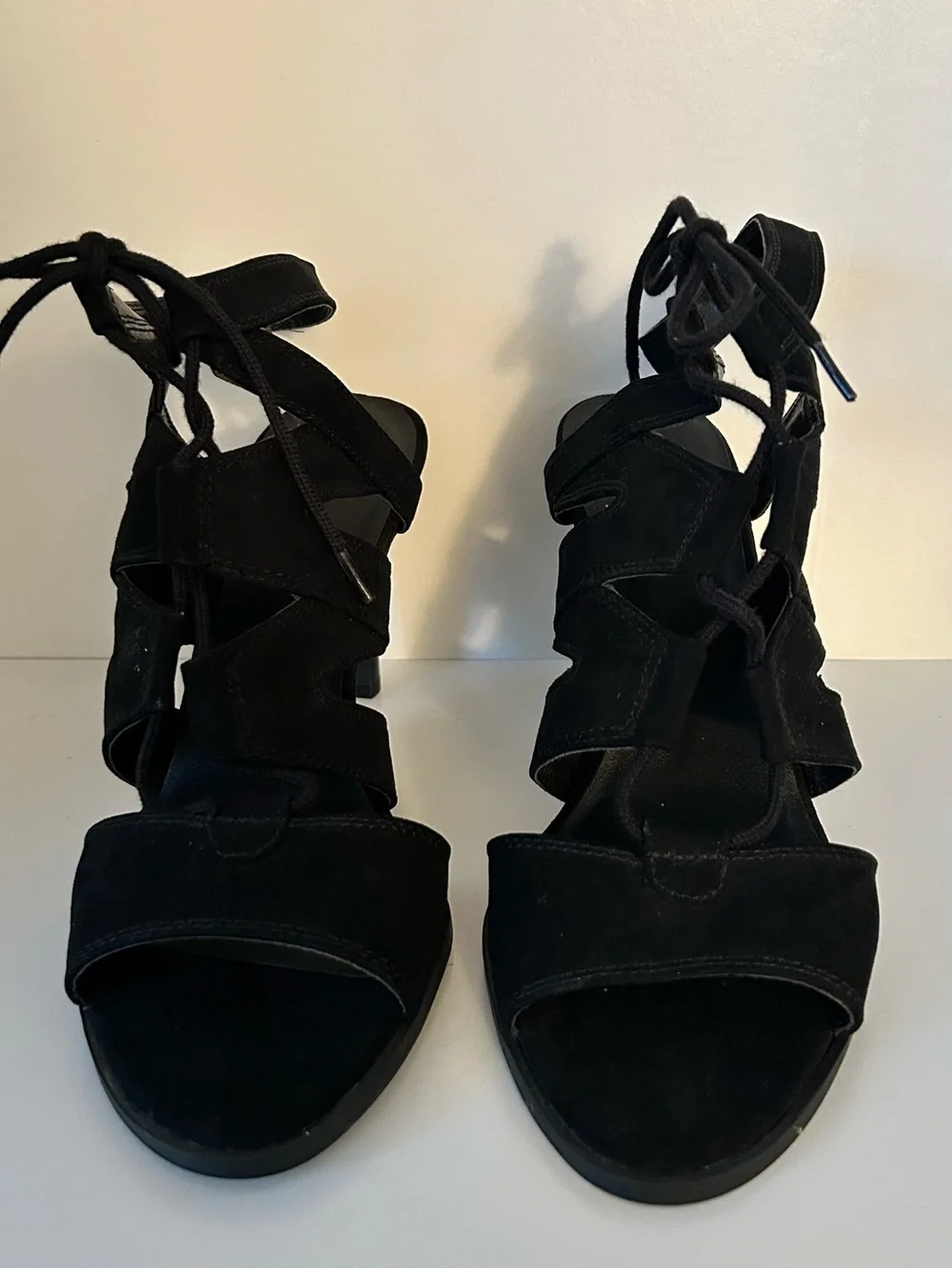 Simply Vera Vera Wang Black Suede Lace-Up Cutout High Heels